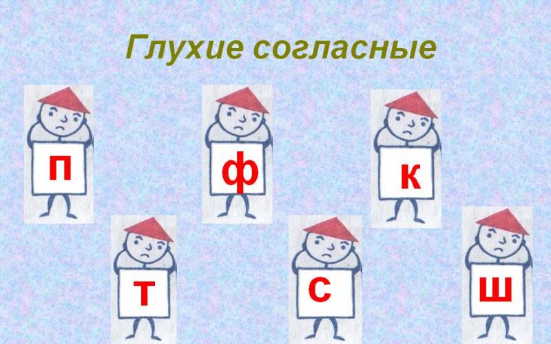 Paired consonants in Russian for schoolchildren and children